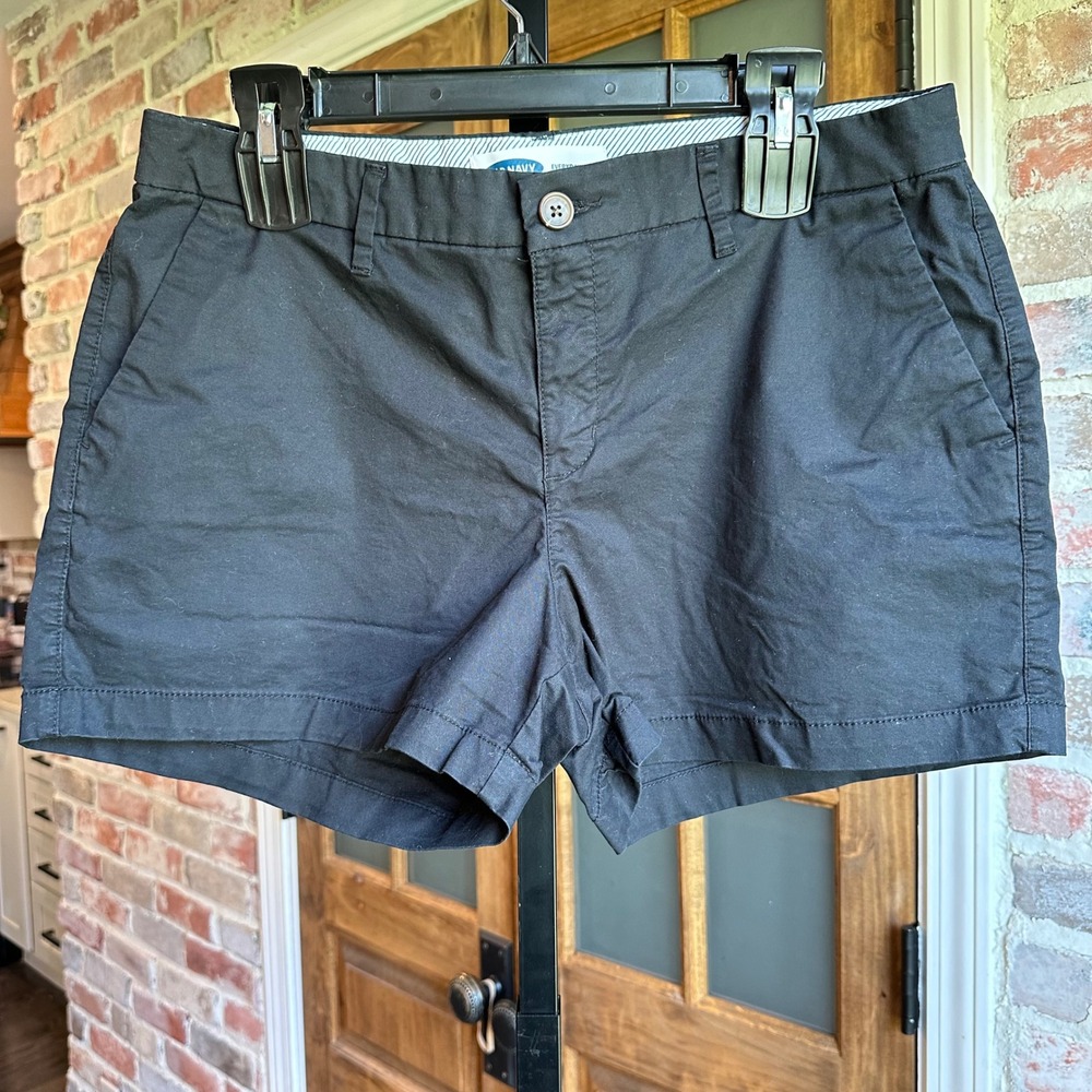 Old Navy‎ Everyday Short Women Size 10 Black Chino Stretch Casual Summer Basics